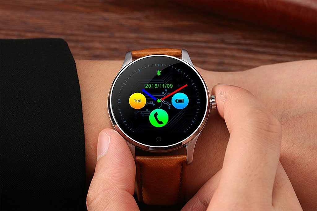 Часы SMART WATCH K88H SILVER - Коричневая кожа - Емкий аккумулятор