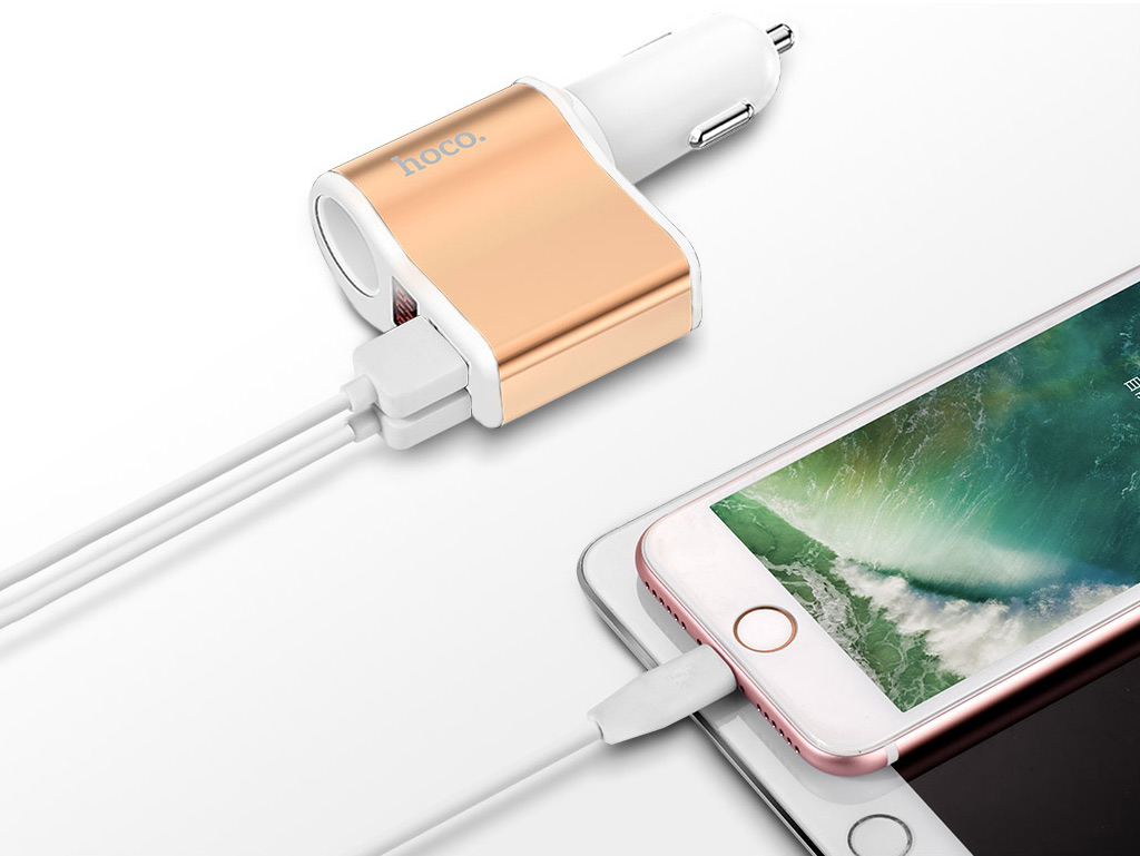 Hoco Z10 White - Разъем прикуривателя