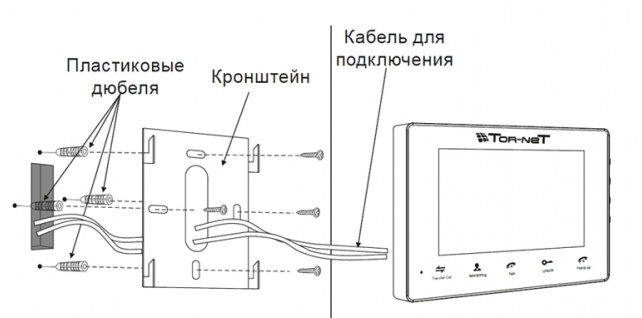 Видеодомофон с функцией интерком Tornet TR-29 IP B - схема подключения