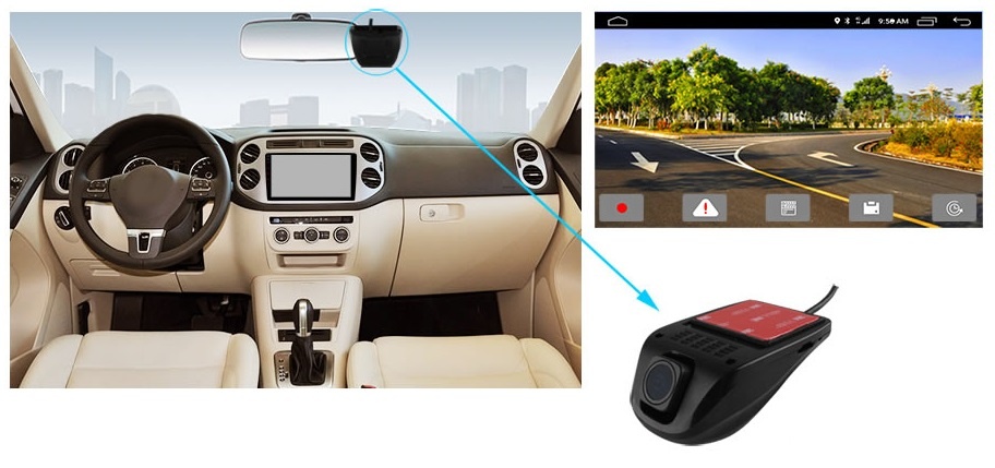 Штатный автомобильный видеорегистратор для головного устройства CARCAM U2 auto