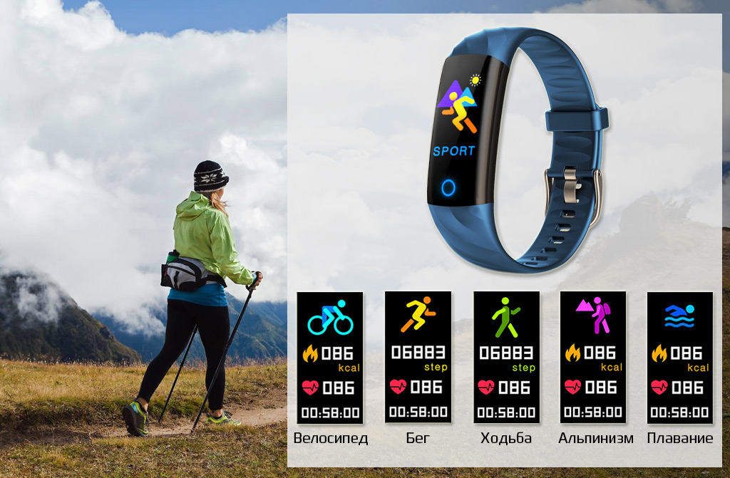 Несколько режимов работы CARCAM Smart Band S5 black