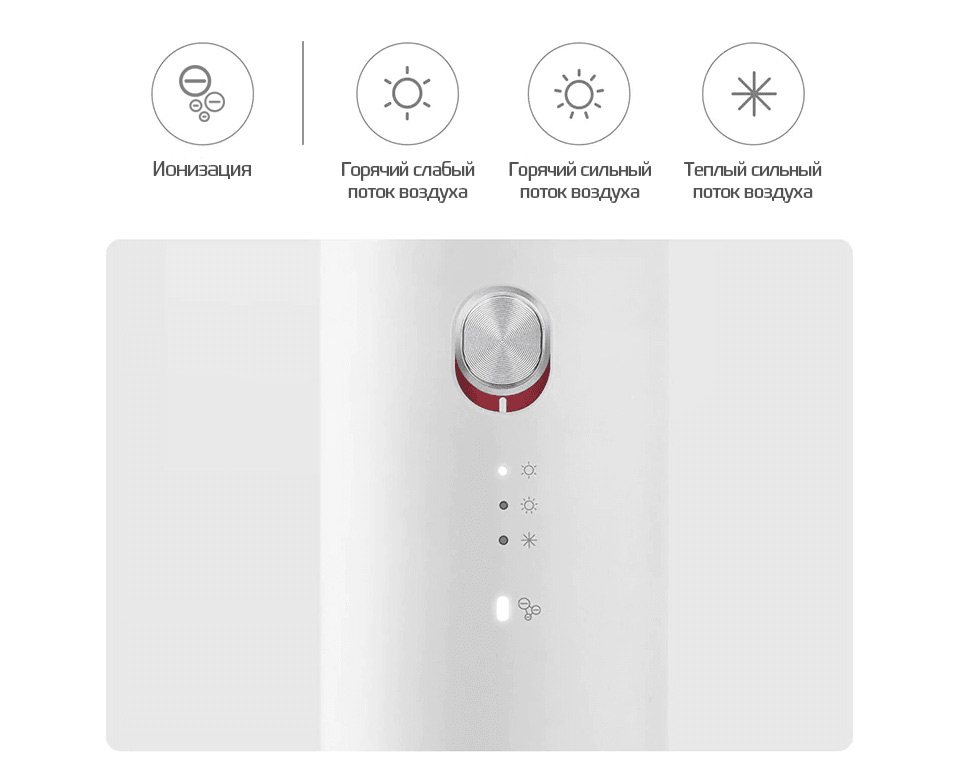 XIAOMI SOOCARE ANIONS HAIR DRYER H5-T - кнопка переключения режимов