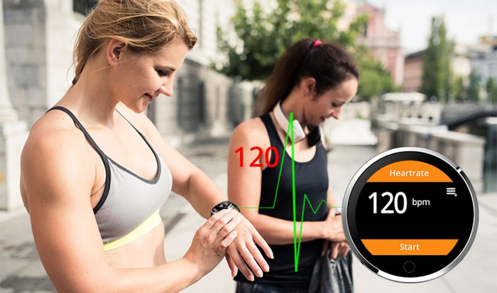 Часы SMART WATCH K88H SILVER - Коричневая кожа - Пульсометр