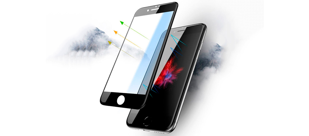 Защитное стекло Iphone 7 5D 0.33 mm нанесено олеофобное покрытие