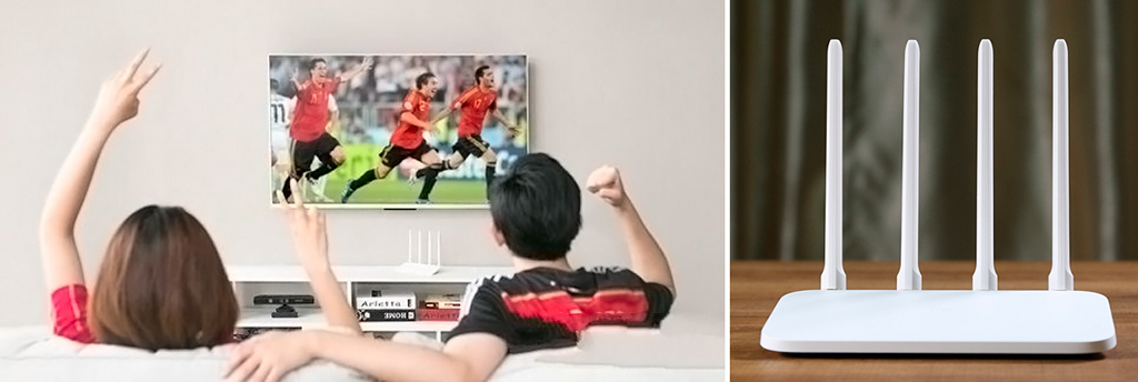 Xiaomi Mi WiFi Router 4C оснащен 4 мощными всенаправленными антеннами