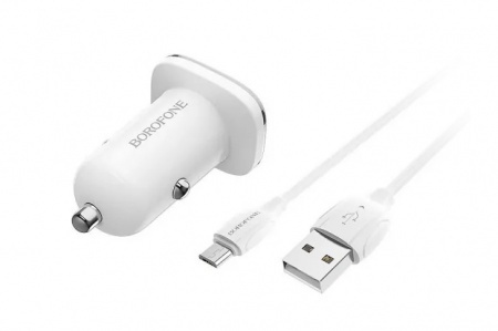 Купить АЗУ 2USB 2.4A для micro USB Borofone BZ12m Белый