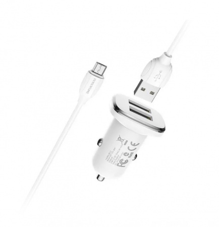 Купить АЗУ 2USB 2.4A для micro USB Borofone BZ12m Белый