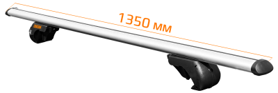 Купить Багажник на рейлинги CARCAM ROOF RAIL 1350 мм 3 поперечины (CC8706) Silver