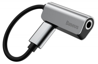 Купить Переходник для наушников Baseus L32 Lightning Male to 3.5mm + Lightning Female Black-Silver (CALL32-0S)