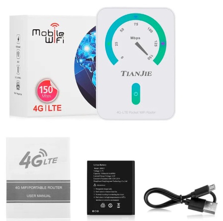 Купить Портативный роутер Tianjie 4G LTE Pocket Wi-Fi Router (MF906-3)
