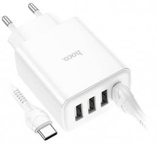 Купить Сетевое зарядное устройство Hoco C102A 4USB 2.1A QC3.0