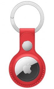 WIWU Leather Key Ring for Airtag Red