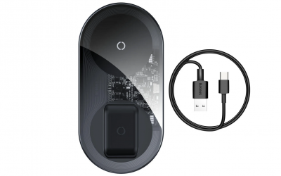 Купить Беспровоное ЗУ Xiaomi Baseus Simple 2 in 1 Wireless Charger прозрачный