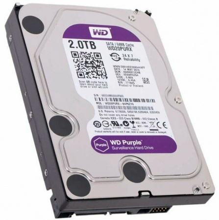 Купить Жёсткий диск HDD 2000 GB (2 TB) SATA-III Purple (WD20PURX)