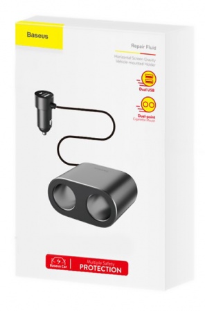 Купить Автомобильное зарядное устройство Baseus High Efficiency One to Two Cigarette Lighter Black