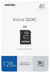 Купить Карта памяти SmartBuy 128GB microSDXC Class 10 U3 Advanced Series