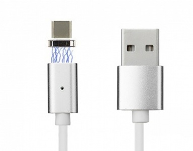 Купить Кабель LIGHTNINIG DRM-MG2-02 МАГНИТНЫЙ 1,2М серебро DREAM 