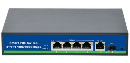 Купить CARCAM Standard 4+1+1 Full Gigabit AI PoE Switch (CCG0411GBC)
