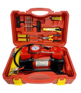 Купить Автомобильный компрессор с ремкомплектом для шин Car Сompressor Kit 2in1 Red