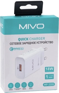 Купить Сетевое зарядное устройство Mivo MP-320Q Quick Charger 18W