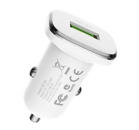 Купить АЗУ 1USB 3.0A QC3.0 Быстрая зарядка для Type-C Borofone BZ12Aa Белый