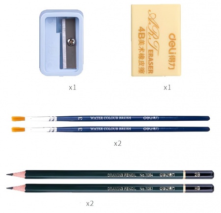 Купить Набор для рисования Xiaomi Deli Painting Set Wooden Box (1 set / box)