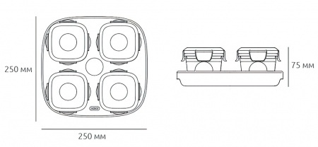 Купить Детский контейнер для еды Xiaomi Kalar Food Box Blue (4шт)