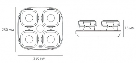 Xiaomi Kalar Food Box Blue (4шт)