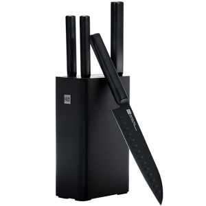 Купить Набор ножей Xiaomi Huo Hou Heat Cool Black Non-Stick Knife Set (5 предметов с подставкой)