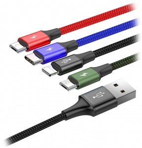 Baseus Fast 4-in-1 Cable for lightning+Type-C (2) + Micro 3.5A 1.2m (CA1T4-B01)