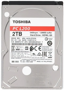Купить Жесткий диск Toshiba L200 HDWL120UZSVA, 2ТБ, HDD, SATA III, 2.5"