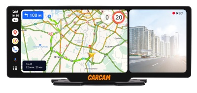 CARCAM Carplay and Android Auto GPS Dashboard DVR A3 + Rear View Camera