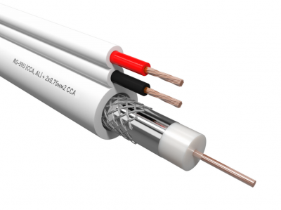 Купить Кабель коаксиальный RG-59U, 75 Ом (CCA, AL) + 2x0.75 мм2 CCA, 20 м