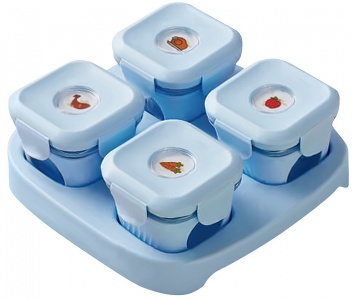 Купить Детский контейнер для еды Xiaomi Kalar Food Box Blue (4шт)