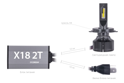 CARCAM LED Headlight X18 H4