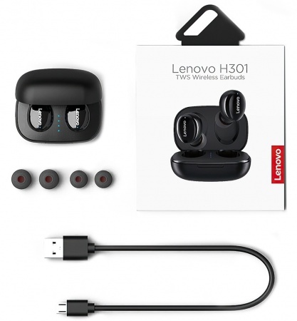 Купить Беспроводные наушник Lenovo H301 TWS Wireless Earbuds Black