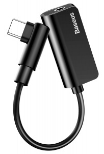 Купить Переходник Baseus Type-C Male To Type-C Female +3.5MM Female Adapter L45 Black (CATL45-01)