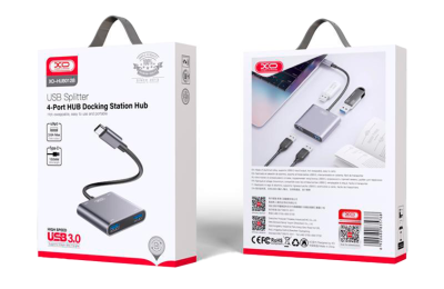 Купить USB Хаб XO USB Splitter 4-Port HUB Docking Station Hub (XO-HUB012B)