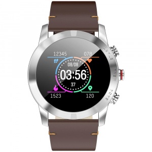Купить Часы CARCAM SMART WATCH S10 - SILVER, Коричневая кожа