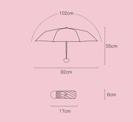 Купить Зонт Xiaomi Zuodu Fashionable Umbrella Dark Pink