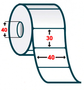 Купить Термоэтикетка Xprinter Thermal Label Sticker Roll Eco 40*30мм, втулка 40мм, 1000шт 