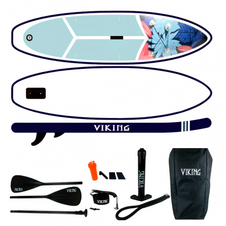 Купить Сап доска для плавания и серфинга с насосом и рюкзаком Viking Inflatable SUP Board 320*75*15 Viking Blue-Orange