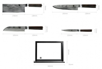 Купить Набор ножей Xiaomi HuoHou Knife Set (HU0073) Fire Damascus Steel 67 Layers HRC60+/-2 