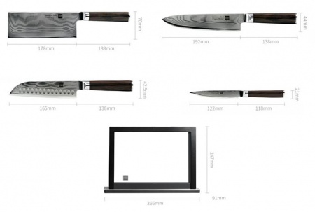 Купить Набор ножей Xiaomi HuoHou Knife Set (HU0073) Fire Damascus Steel 67 Layers HRC60+/-2 