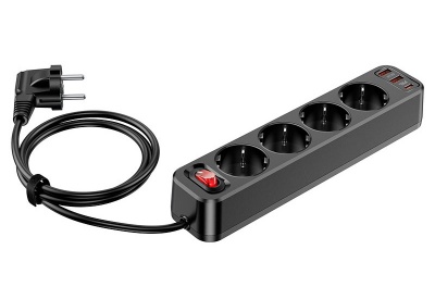 Купить Сетевой фильтр Hoco NS1 Aura 4-Bit PD20W EU / GER Black