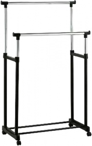 Double-Pole Telescopic Clothes Rack