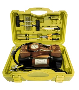 Купить Автомобильный компрессор с ремкомплектом для шин Car Air Сompressor Kit 2 in 1 Yellow