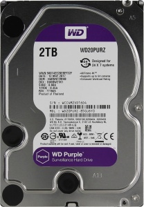 Купить Жесткий диск WD Purple WD20PURZ, 2ТБ, HDD, SATA III, 3.5"