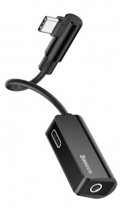 Купить Переходник Baseus Type-C Male To Type-C Female +3.5MM Female Adapter L45 Black (CATL45-01)
