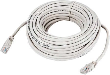 Купить Патч-корд UTP 5e кат. литой 20 м СЕРЫЙ REXANT (18-1011)